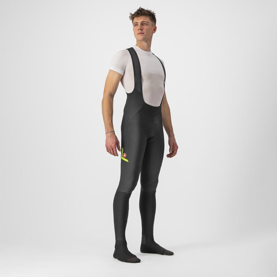 Black / Light Green Men Castelli VELOCISSIMO 5 Bib Tights | LOHB-27084