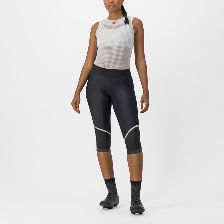 Black / Mint / Black Women Castelli VELOCISSIMA THERMAL KNICKER Leggings | MLJQ-30279