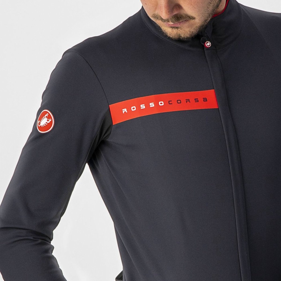 Black / Red Men Castelli BETA RoS Jackets | FVTU-93547