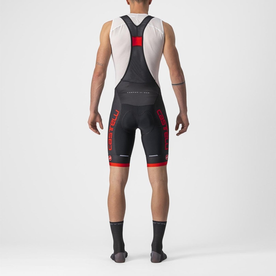 Black / Red Men Castelli COMPETIZIONE KIT Bib Shorts | EPAQ-07658