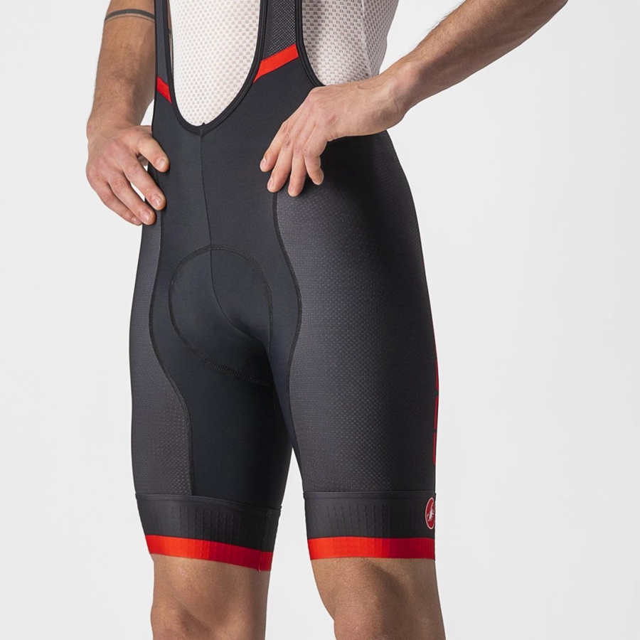 Black / Red Men Castelli COMPETIZIONE KIT Bib Shorts | EPAQ-07658