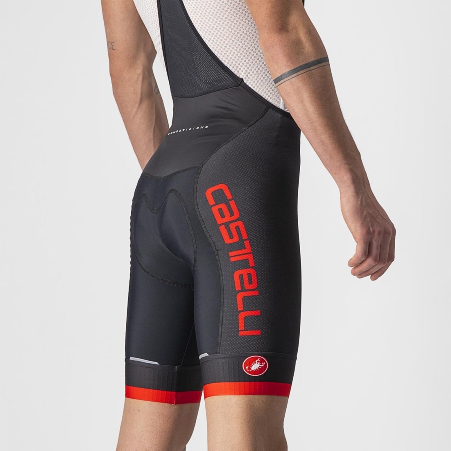 Black / Red Men Castelli COMPETIZIONE KIT Bib Shorts | EPAQ-07658