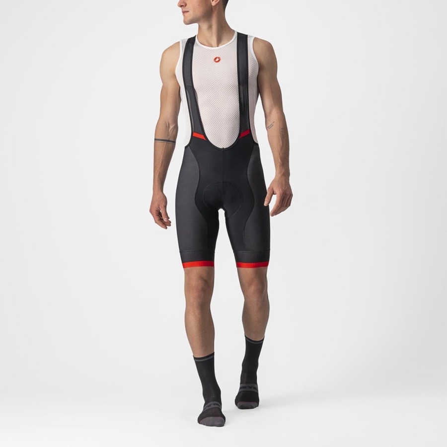 Black / Red Men Castelli COMPETIZIONE KIT Bib Shorts | EPAQ-07658