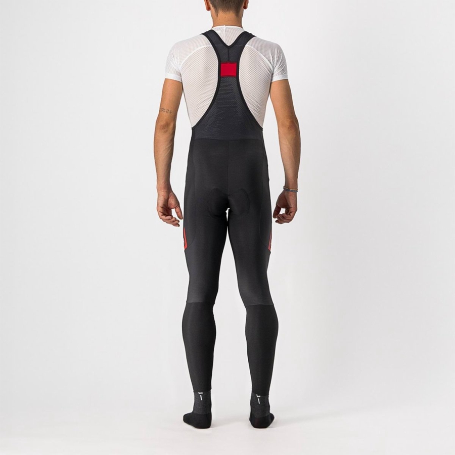 Black / Red Men Castelli VELOCISSIMO 5 Bib Tights | EZHO-29371