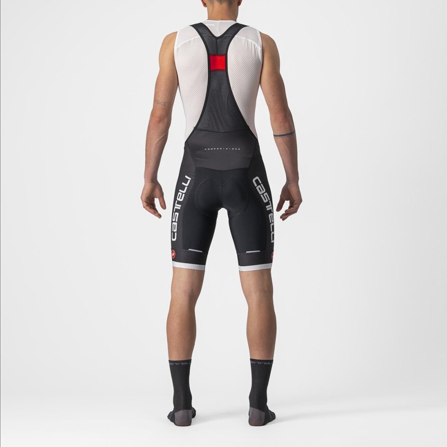 Black / Silver Grey Men Castelli COMPETIZIONE KIT Bib Shorts | KMPZ-27638