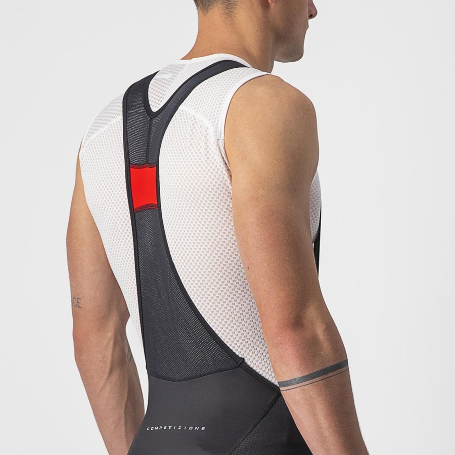 Black / Silver Grey Men Castelli COMPETIZIONE KIT Bib Shorts | KMPZ-27638