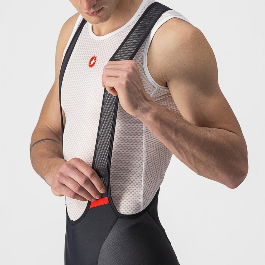 Black / Silver Grey Men Castelli COMPETIZIONE KIT Bib Shorts | KMPZ-27638