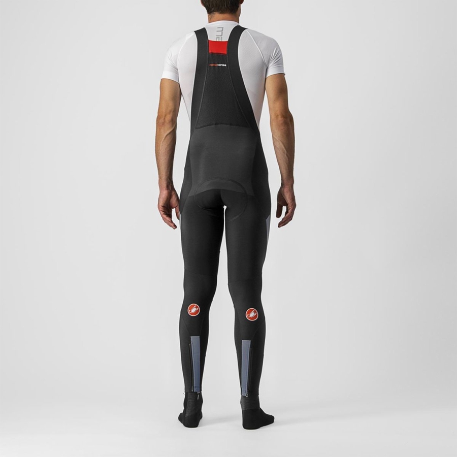 Black / Silver Men Castelli SORPASSO RoS Bib Tights | DLWU-73560