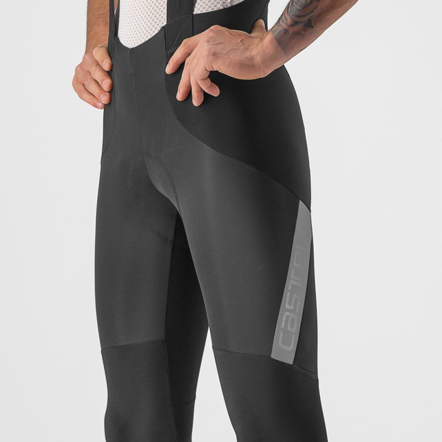 Black / Silver Men Castelli SORPASSO RoS Bib Tights | DLWU-73560