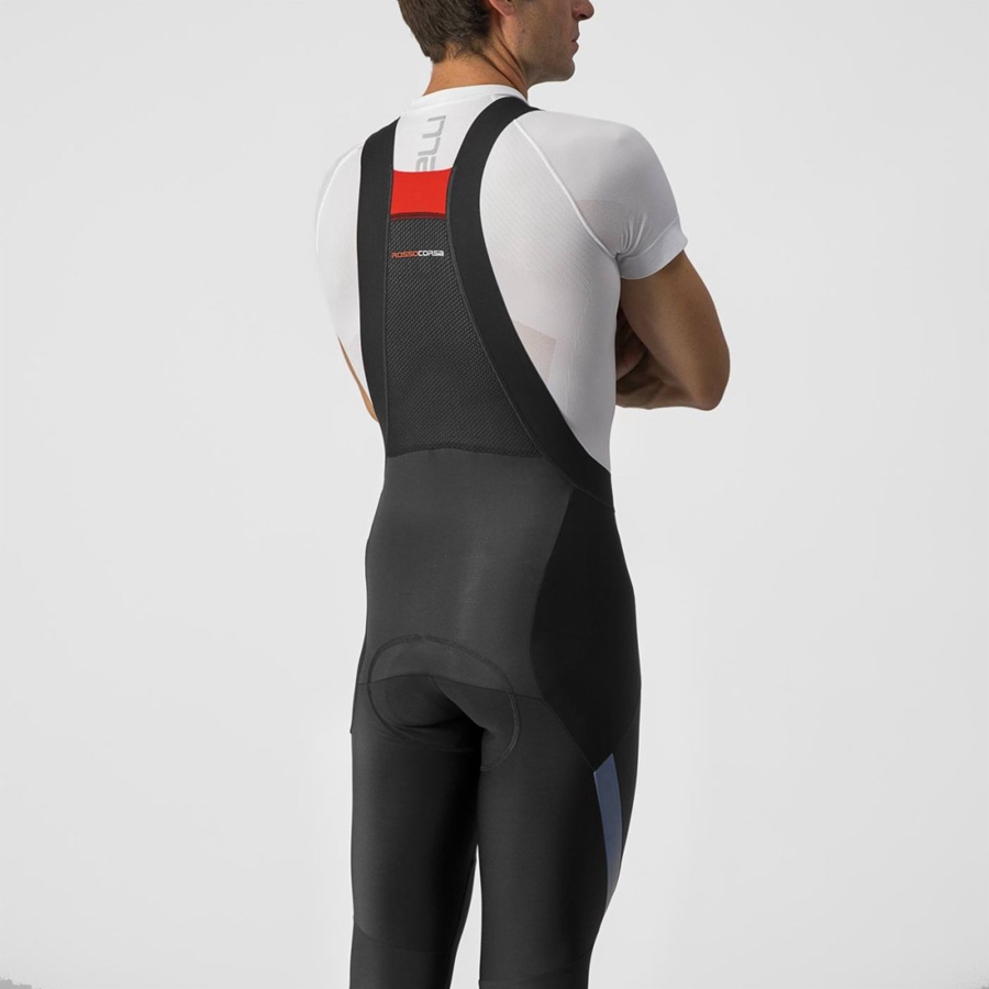 Black / Silver Men Castelli SORPASSO RoS Bib Tights | DLWU-73560