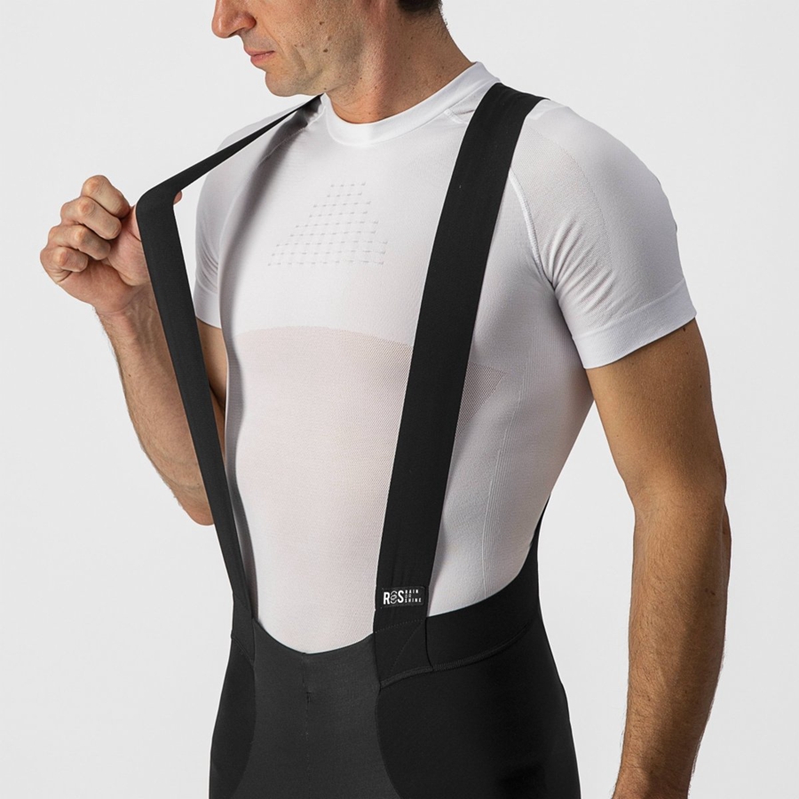 Black / Silver Men Castelli SORPASSO RoS Bib Tights | DLWU-73560