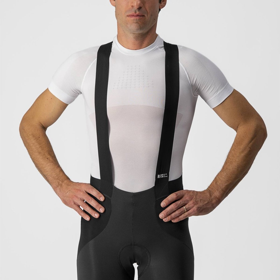 Black / Silver Men Castelli SORPASSO RoS Bib Tights | DLWU-73560