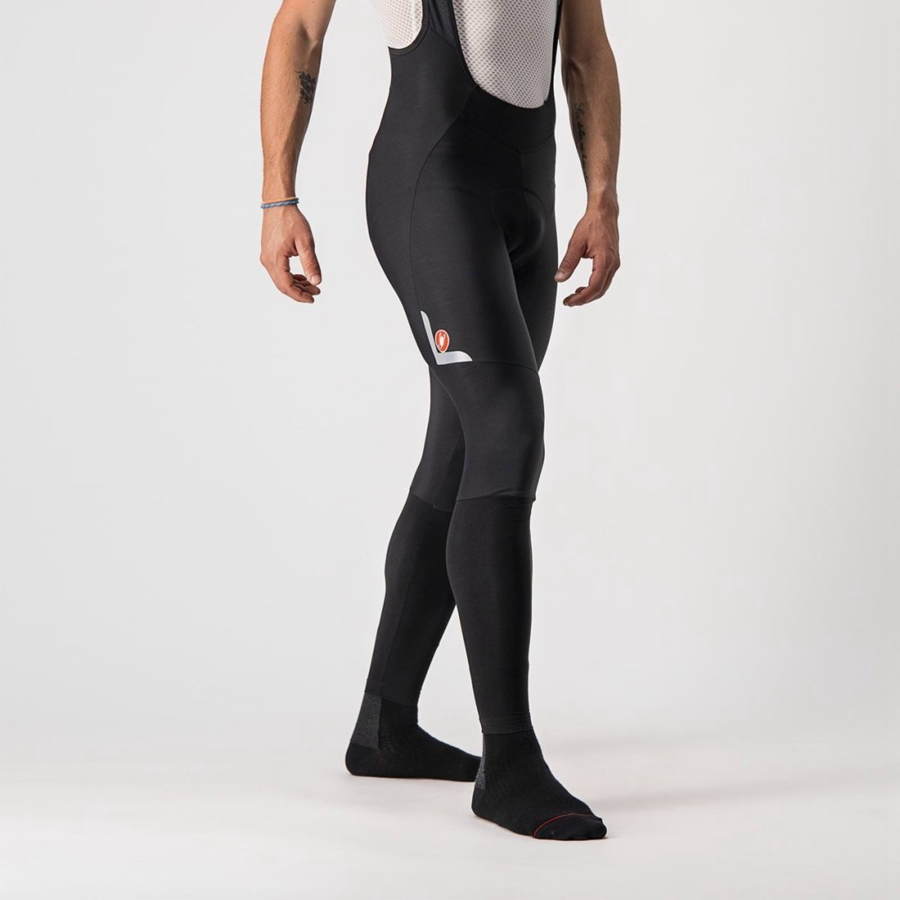 Black / Silver Men Castelli VELOCISSIMO 5 Bib Tights | MFYZ-30947