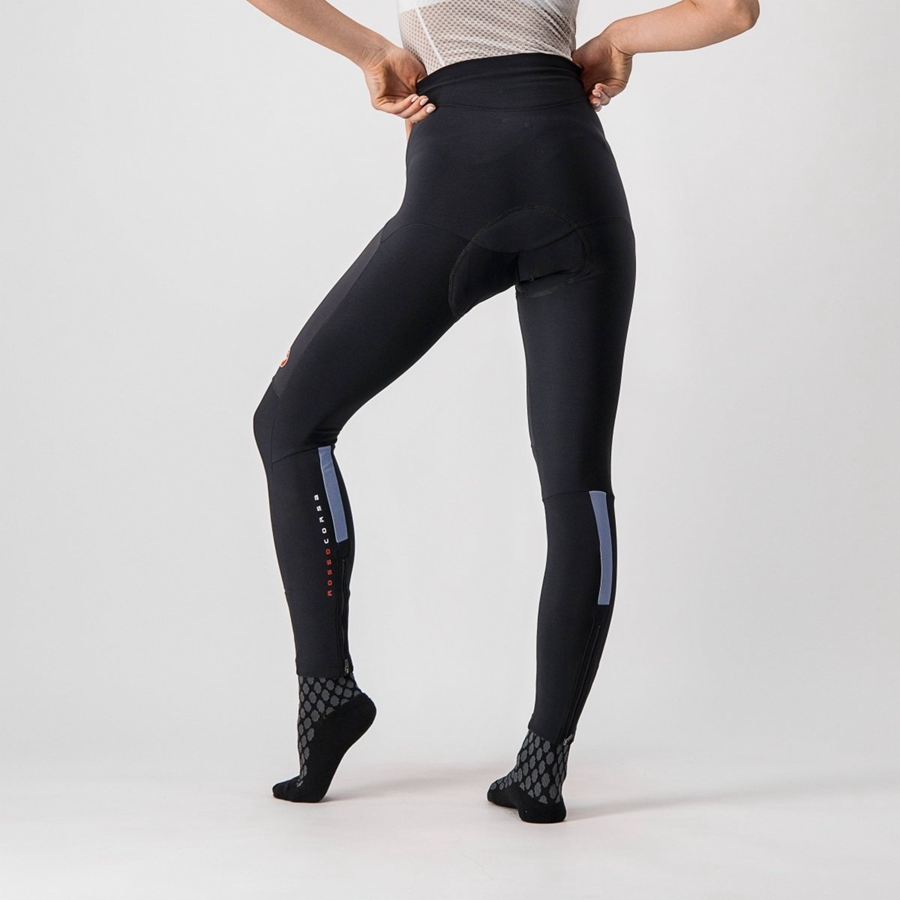 Black / Silver Women Castelli SORPASSO RoS W Leggings | LOCT-08257