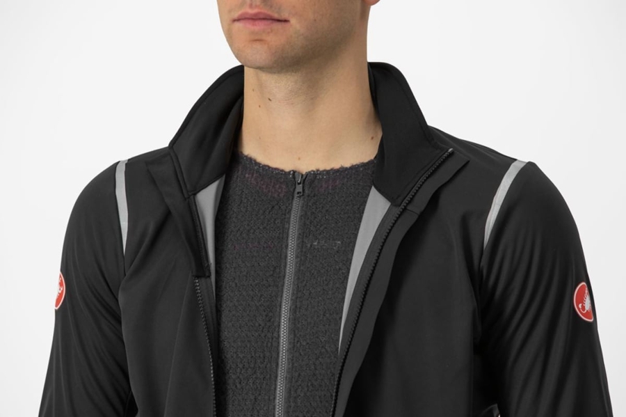 Black / Silver / Dark Men Castelli ALPHA DOPPIO ROS Jackets | RKUA-79843