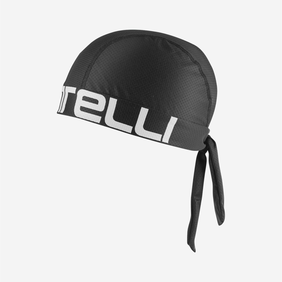 Black / White Men Castelli CASTELLI BANDANA Headwear | YZQT-70923