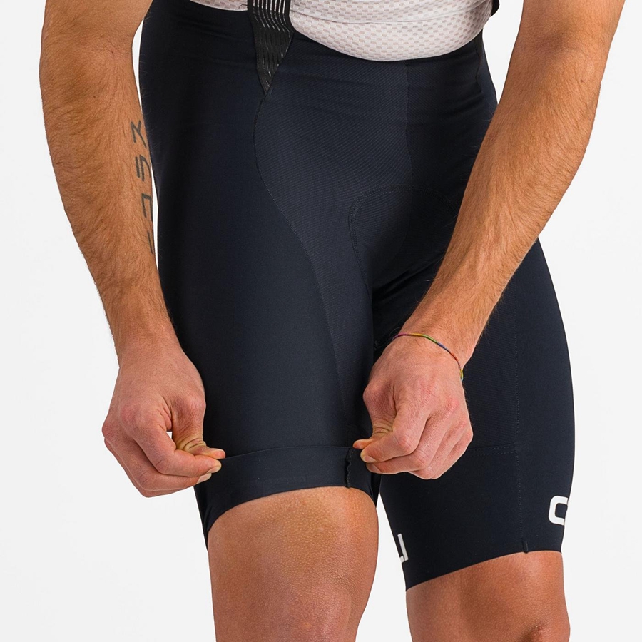 Black / White Men Castelli FREE AERO RC CLASSIC Bib Shorts | TYVQ-19350