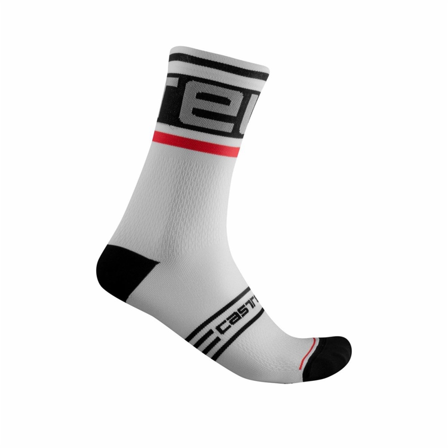 Black / White Men Castelli PROLOGO 15 Socks | ZNUW-81790