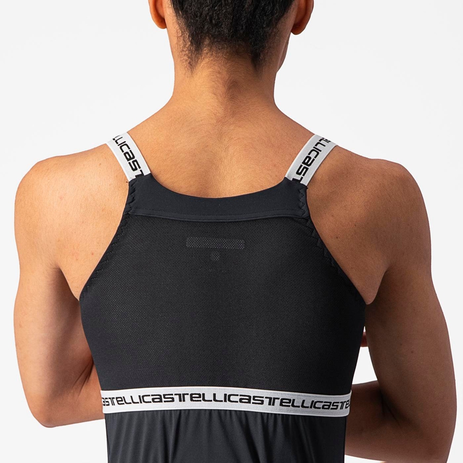 Black / White Women Castelli BAVETTE TOP Jersey | DCZH-27481