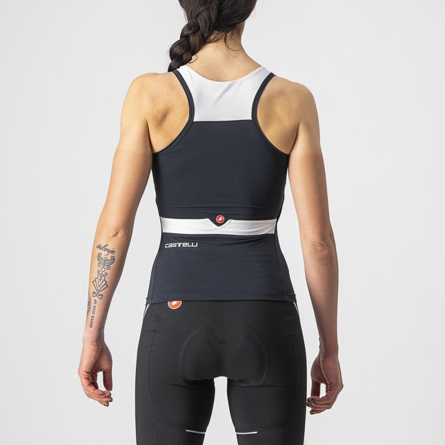 Black / White Women Castelli SOLARIS TOP Jersey | VKBT-97645