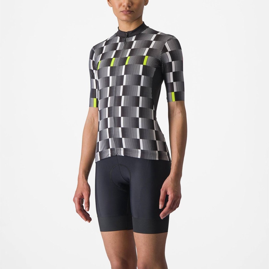 Black / White / Light Green Women Castelli DIMENSIONE Jersey | RMTO-70538