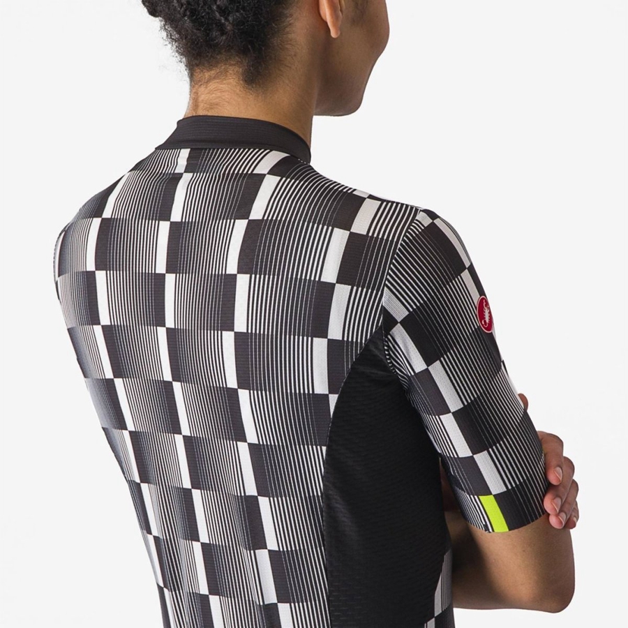 Black / White / Light Green Women Castelli DIMENSIONE Jersey | RMTO-70538