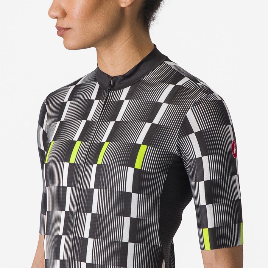 Black / White / Light Green Women Castelli DIMENSIONE Jersey | RMTO-70538