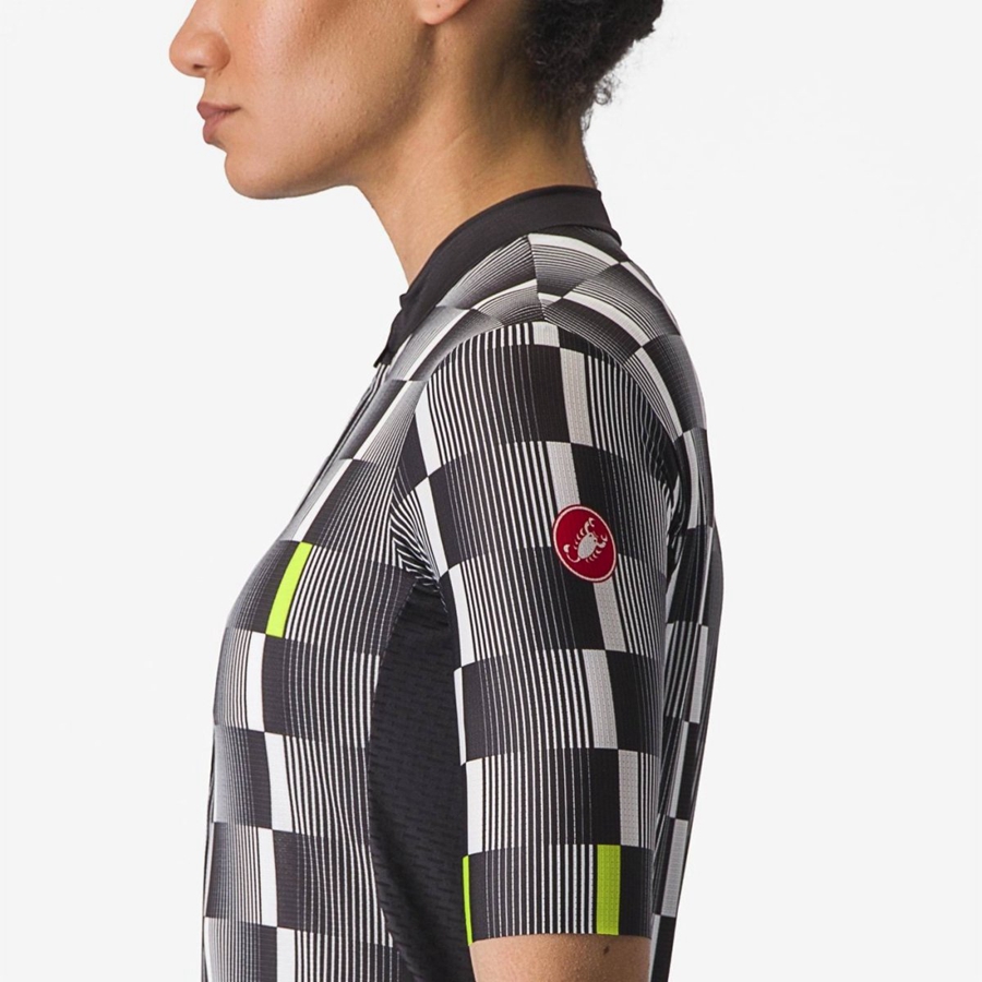 Black / White / Light Green Women Castelli DIMENSIONE Jersey | RMTO-70538