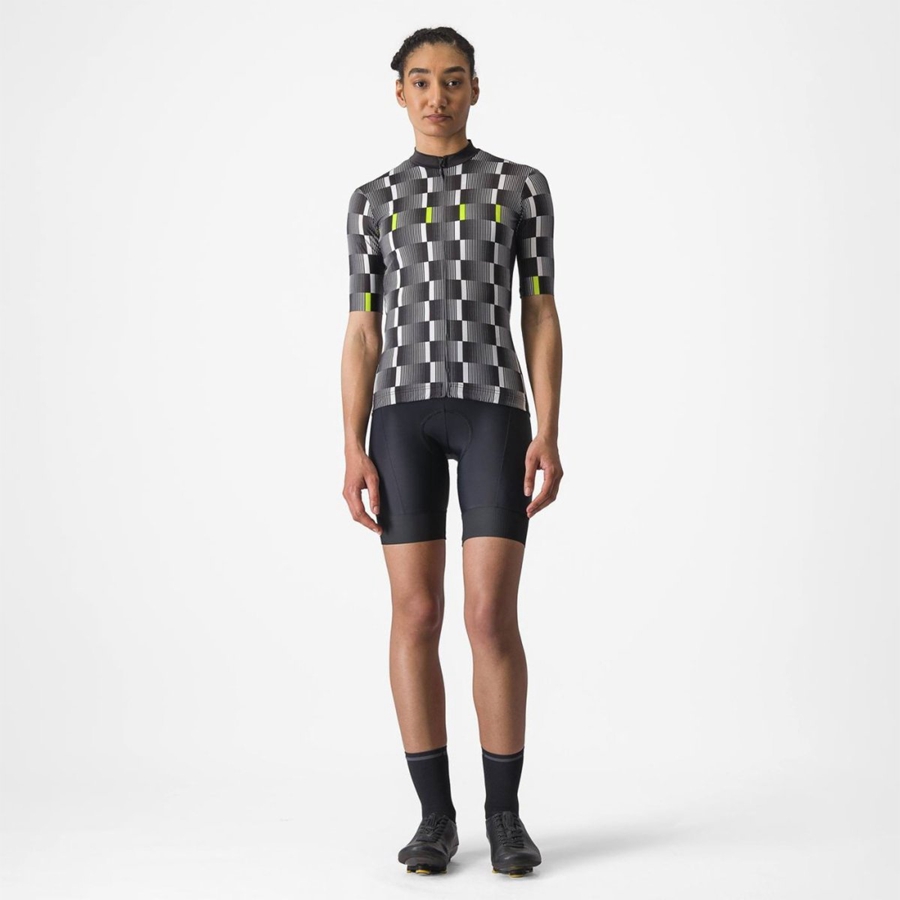 Black / White / Light Green Women Castelli DIMENSIONE Jersey | RMTO-70538