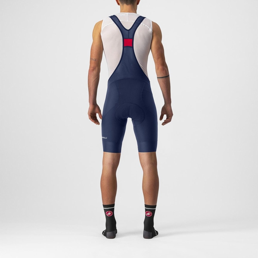 Blue Men Castelli ENDURANCE 3 Bib Shorts | PWUG-93265