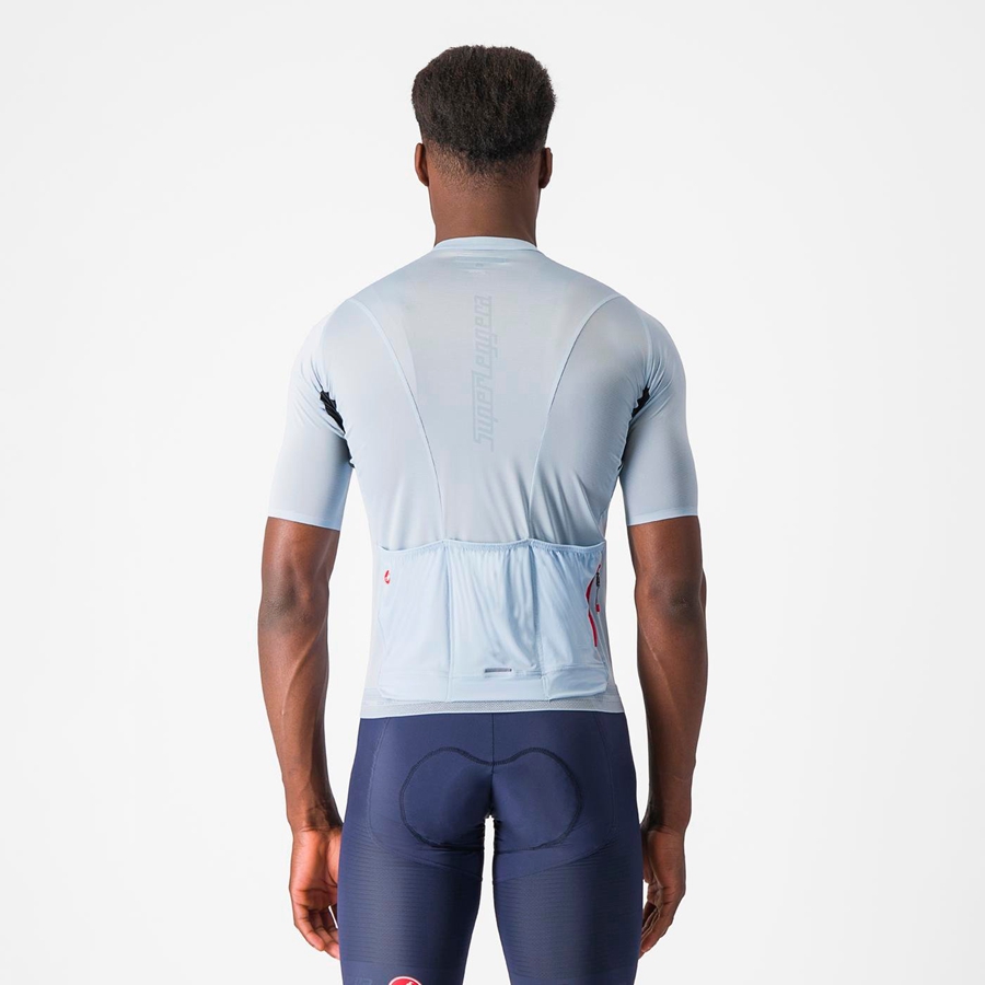 Blue Men Castelli SUPERLEGGERA 3 Jersey | FSYK-08769