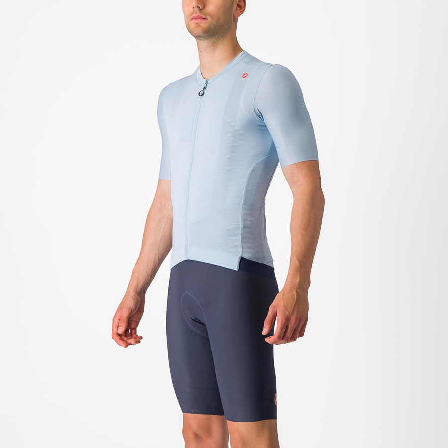 Blue / Blue Men Castelli ESPRESSO Jersey | HKYM-68059