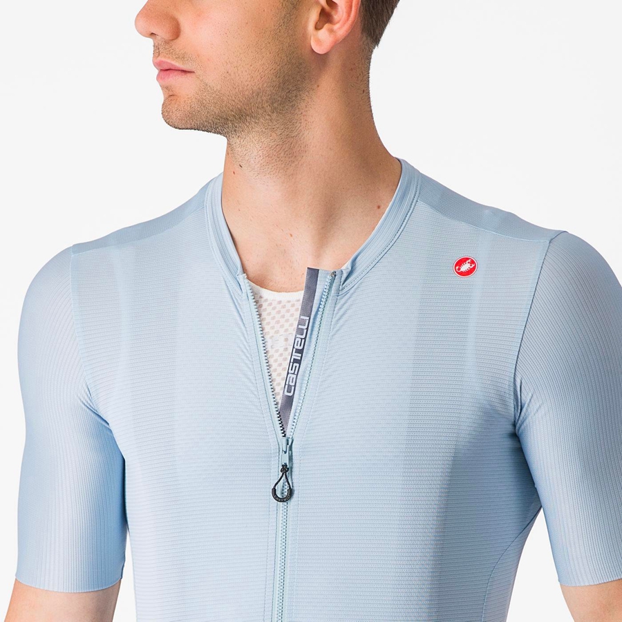 Blue / Blue Men Castelli ESPRESSO Jersey | HKYM-68059