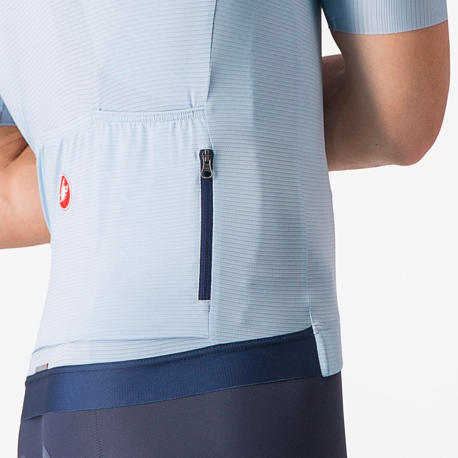 Blue / Blue Men Castelli ESPRESSO Jersey | HKYM-68059