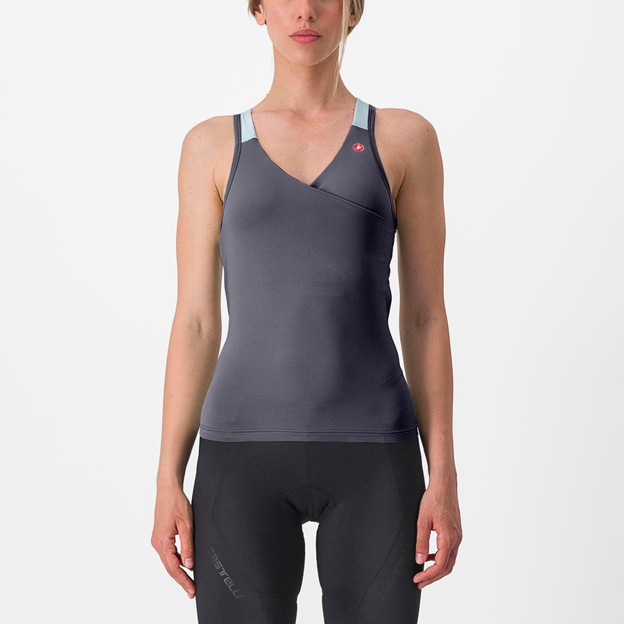 Blue / Blue Women Castelli SOLARIS TOP Jersey | PIBK-59047