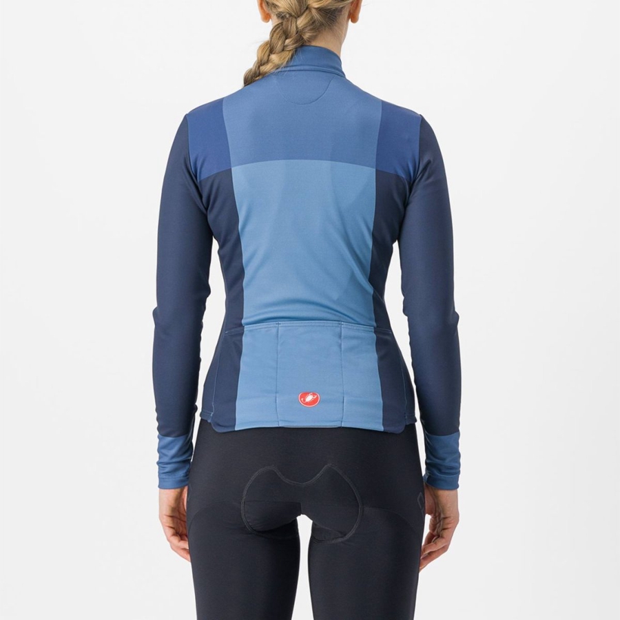 Blue / Blue Women Castelli UNLIMITED W THERMAL Jersey | KWPF-90287