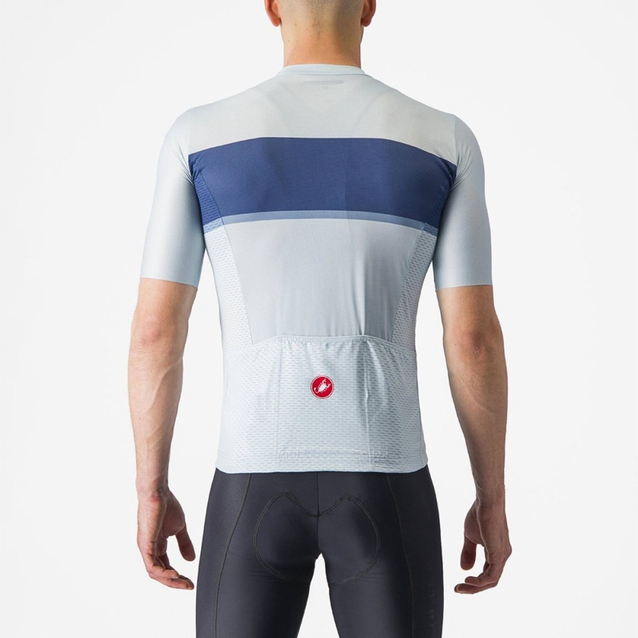 Blue / Blue / Grey Men Castelli TRADIZIONE Jersey | YPUN-29856