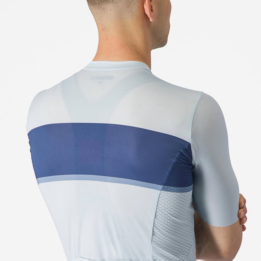 Blue / Blue / Grey Men Castelli TRADIZIONE Jersey | YPUN-29856