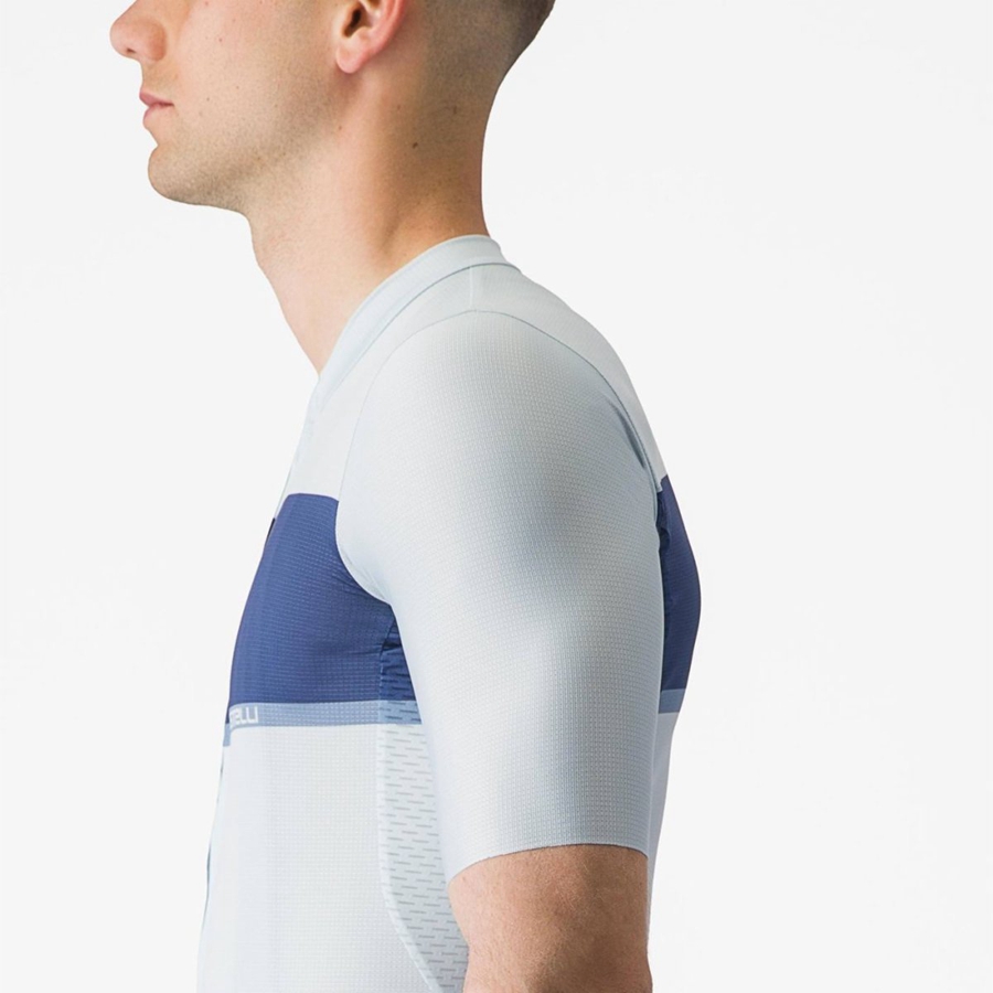 Blue / Blue / Grey Men Castelli TRADIZIONE Jersey | YPUN-29856