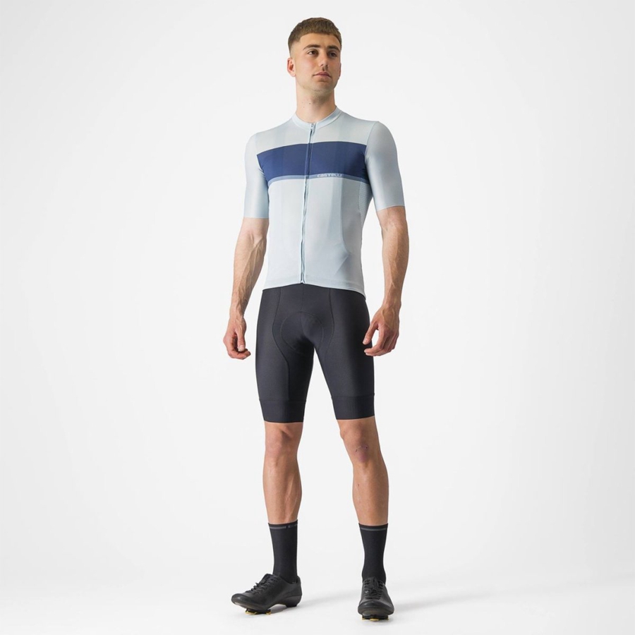 Blue / Blue / Grey Men Castelli TRADIZIONE Jersey | YPUN-29856