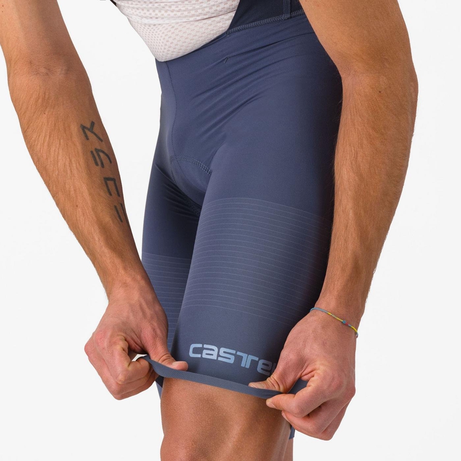 Blue / Grey Blue Men Castelli PREMIO Bib Shorts | HWGO-14259