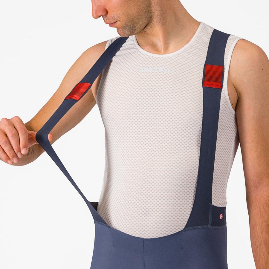 Blue / Grey Blue Men Castelli PREMIO Bib Shorts | HWGO-14259