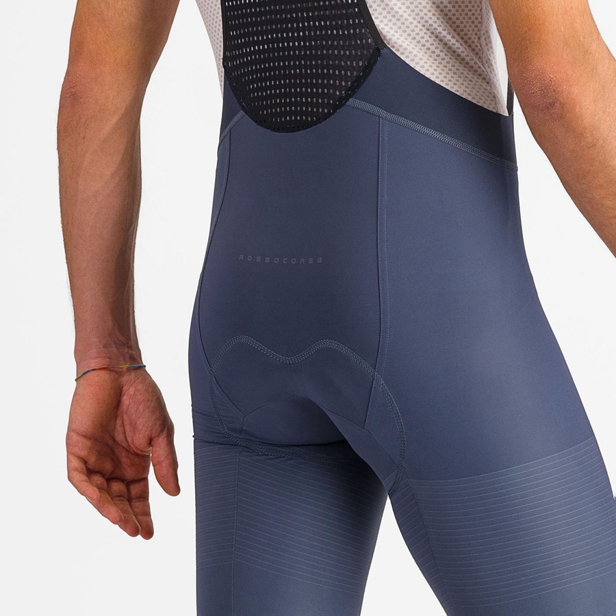 Blue / Grey Blue Men Castelli PREMIO Bib Shorts | HWGO-14259