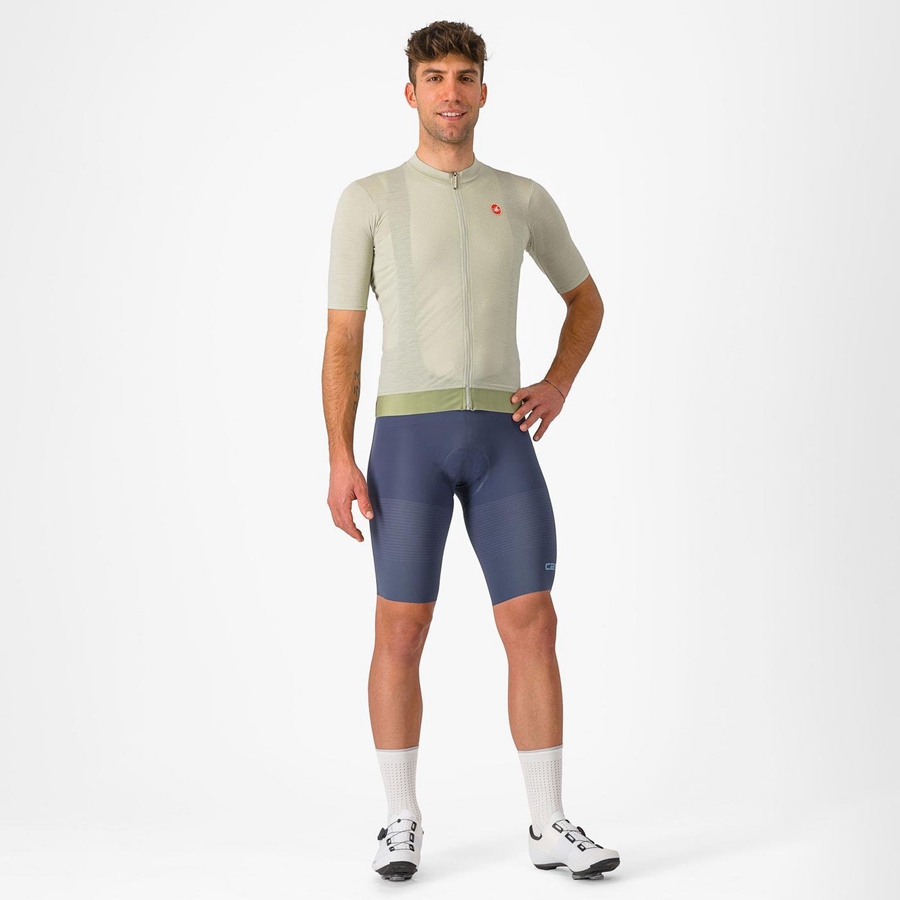 Blue / Grey Blue Men Castelli PREMIO Bib Shorts | HWGO-14259