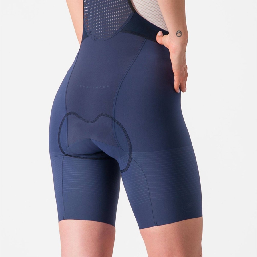 Blue / Grey Blue Women Castelli PREMIO W Bib Shorts | WSFN-73041