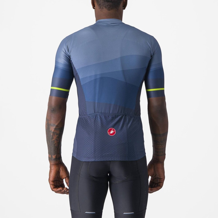 Blue / Light Grey Blue Men Castelli ORIZZONTE Jersey | TJKY-96182