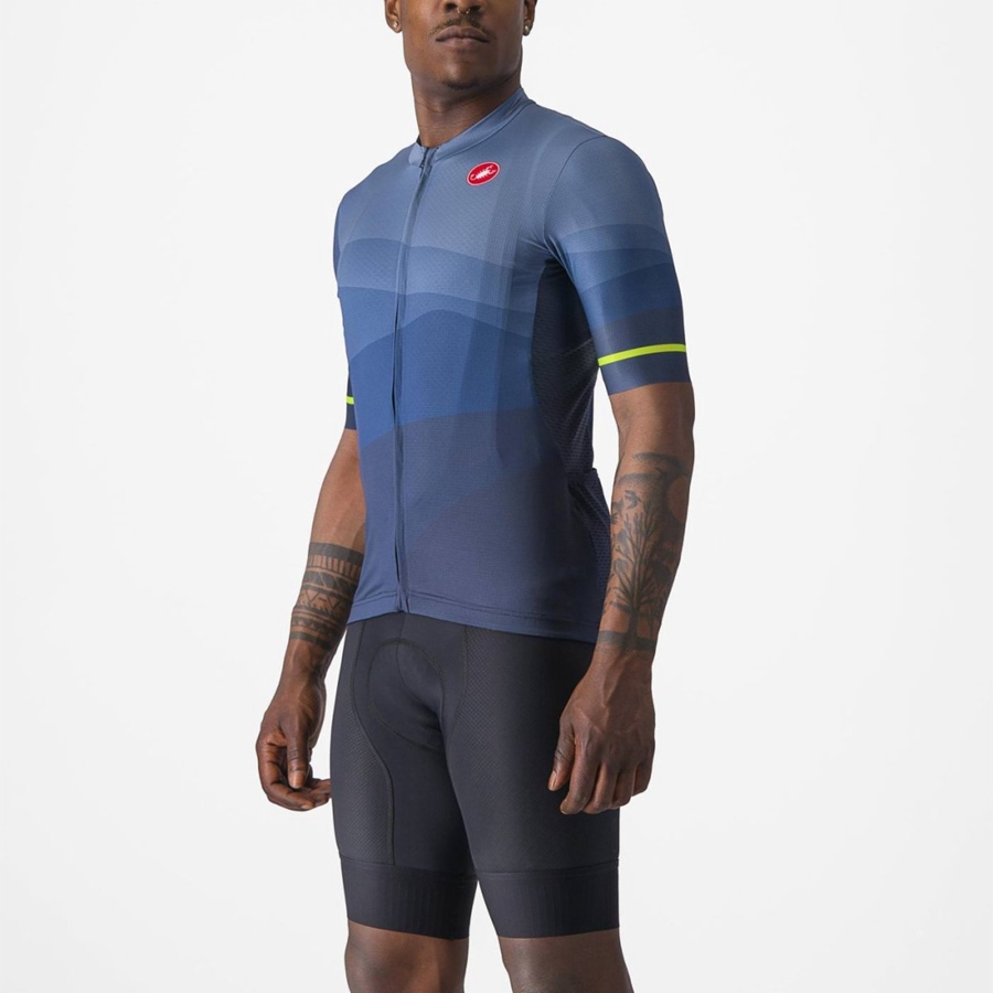 Blue / Light Grey Blue Men Castelli ORIZZONTE Jersey | TJKY-96182