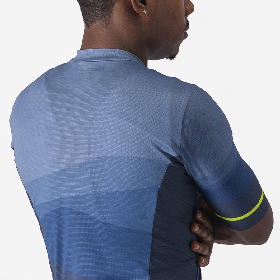 Blue / Light Grey Blue Men Castelli ORIZZONTE Jersey | TJKY-96182