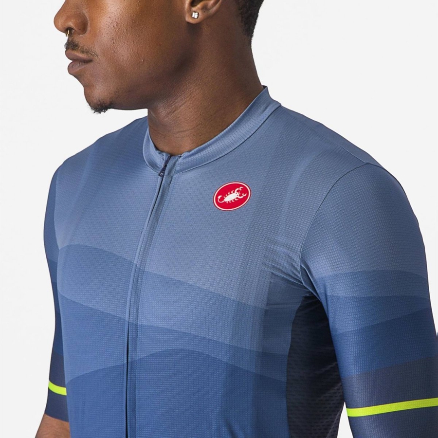 Blue / Light Grey Blue Men Castelli ORIZZONTE Jersey | TJKY-96182