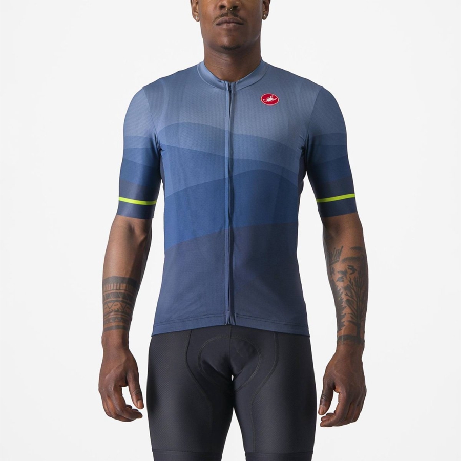 Blue / Light Grey Blue Men Castelli ORIZZONTE Jersey | TJKY-96182